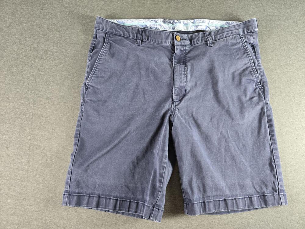 Tommy Bahama Shorts Mens 38 Blue Chino Stretch Tencel Cotton Casual Summer